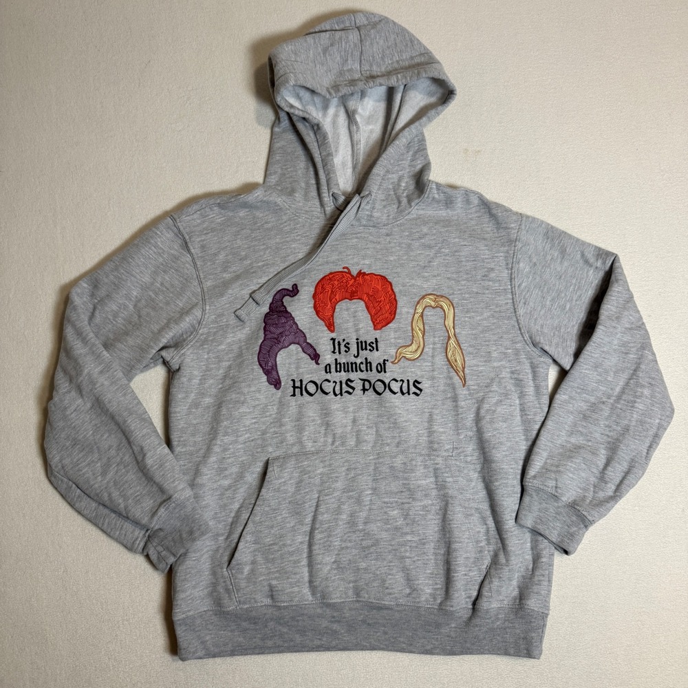 Disney Hocus Pocus Hoodie Kids' M 7-9 Gray Sweatshirt Movie Spell Book Halloween